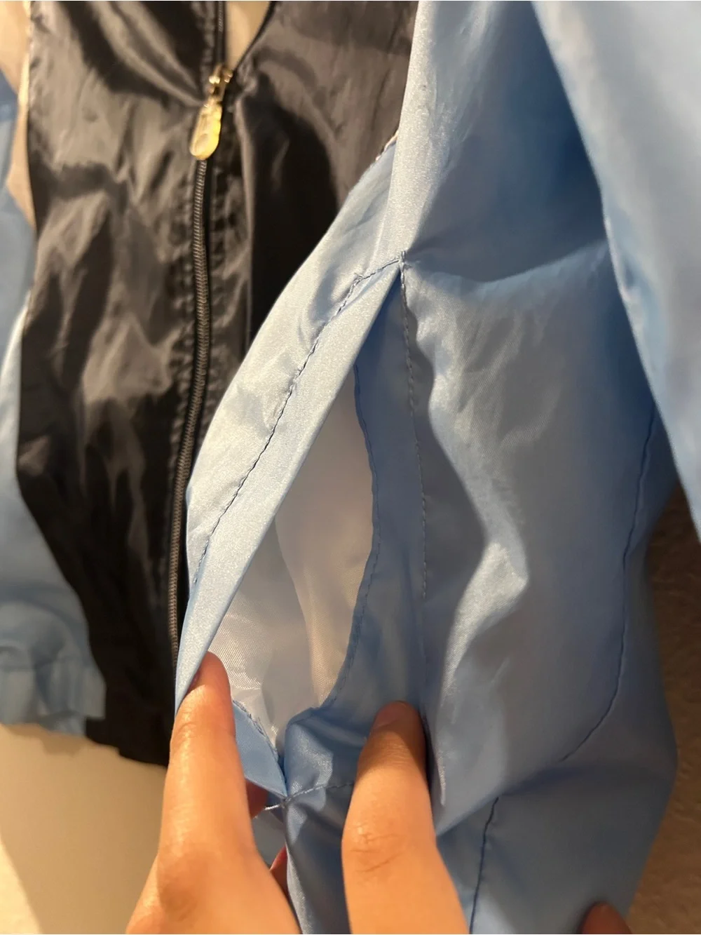Lavon Colorblock Blue Bomber Jacket
